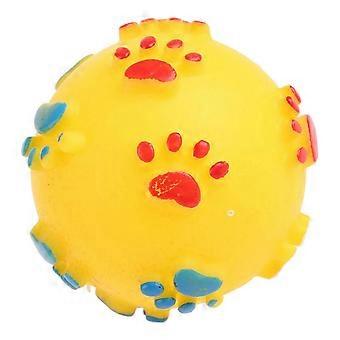 Balle en caoutchouc Squeaky Bone Footprint Cute For Play Funny Balls Fetch Interactive F