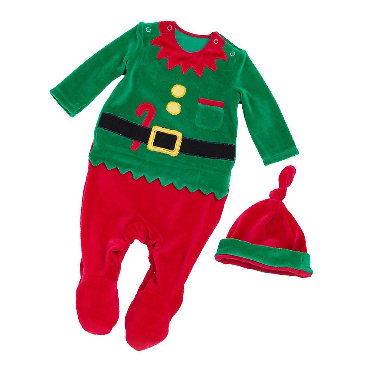 Sweatshirt Romper Baby Christmas Suit Long Sleeve Jumpsuit Infant Clothing Comfortable Touch Assorted Color 1Set