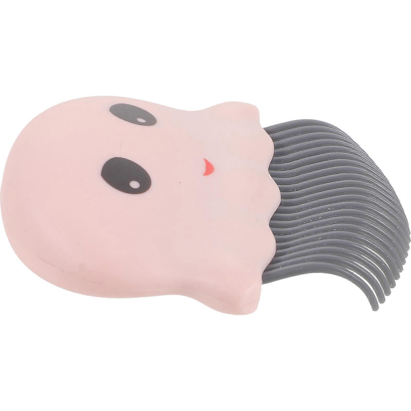 Pet Hair Removal Comb Cat Grooming Brush Flea Removal Tool For Pet Grooming High Density Curved Needle 7.8x7.3cm Pink 1Set