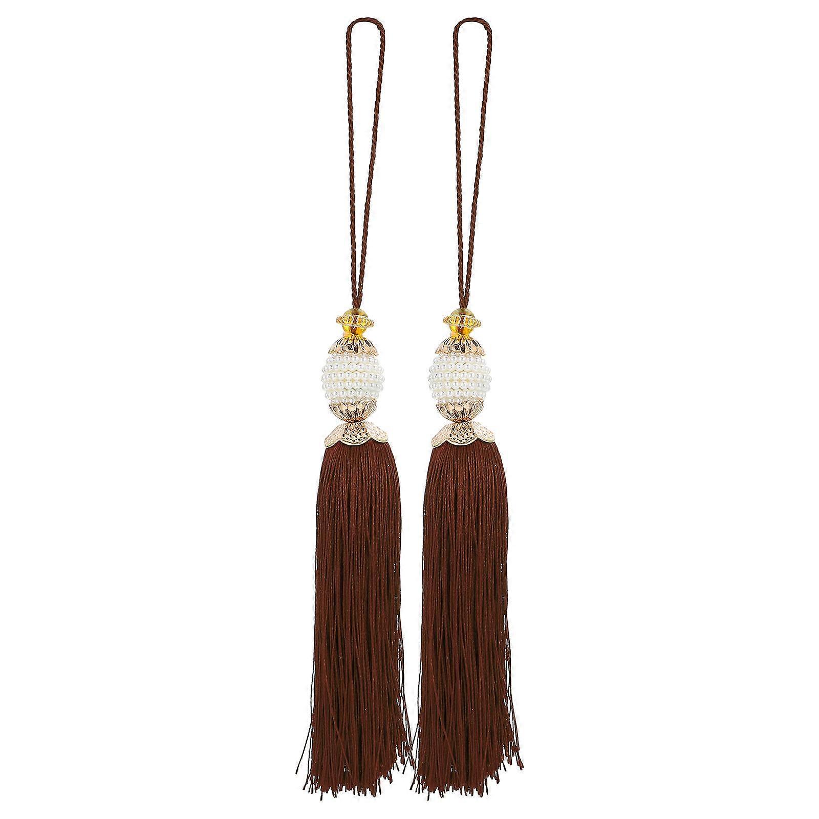 Craft Making Tassels 2Pcs Decorative Tassel Accessory For Personal Accessory 18X2.5cm Coffee