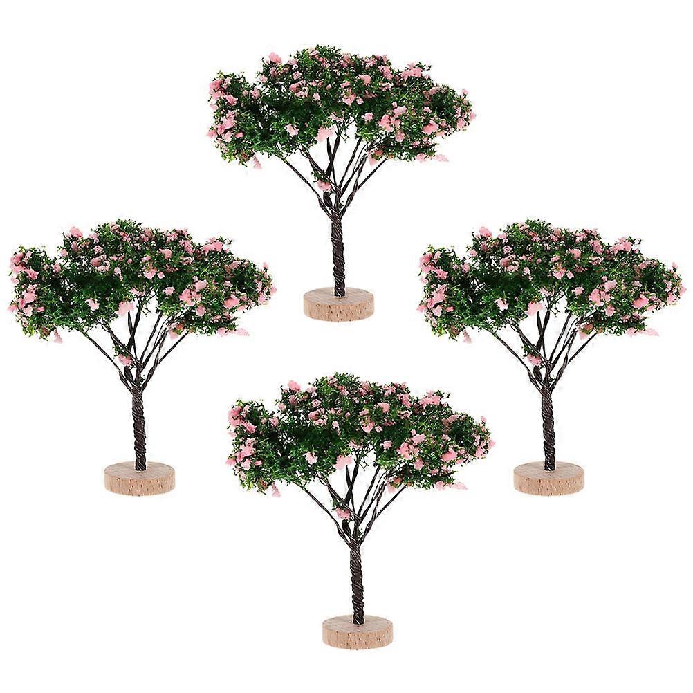 4pcs Lifelike Miniature Landscape Trees for Diorama, Sand Table & DIY Model Scenery – Lightweight & Easy to Use for Train Track and Layout Designs