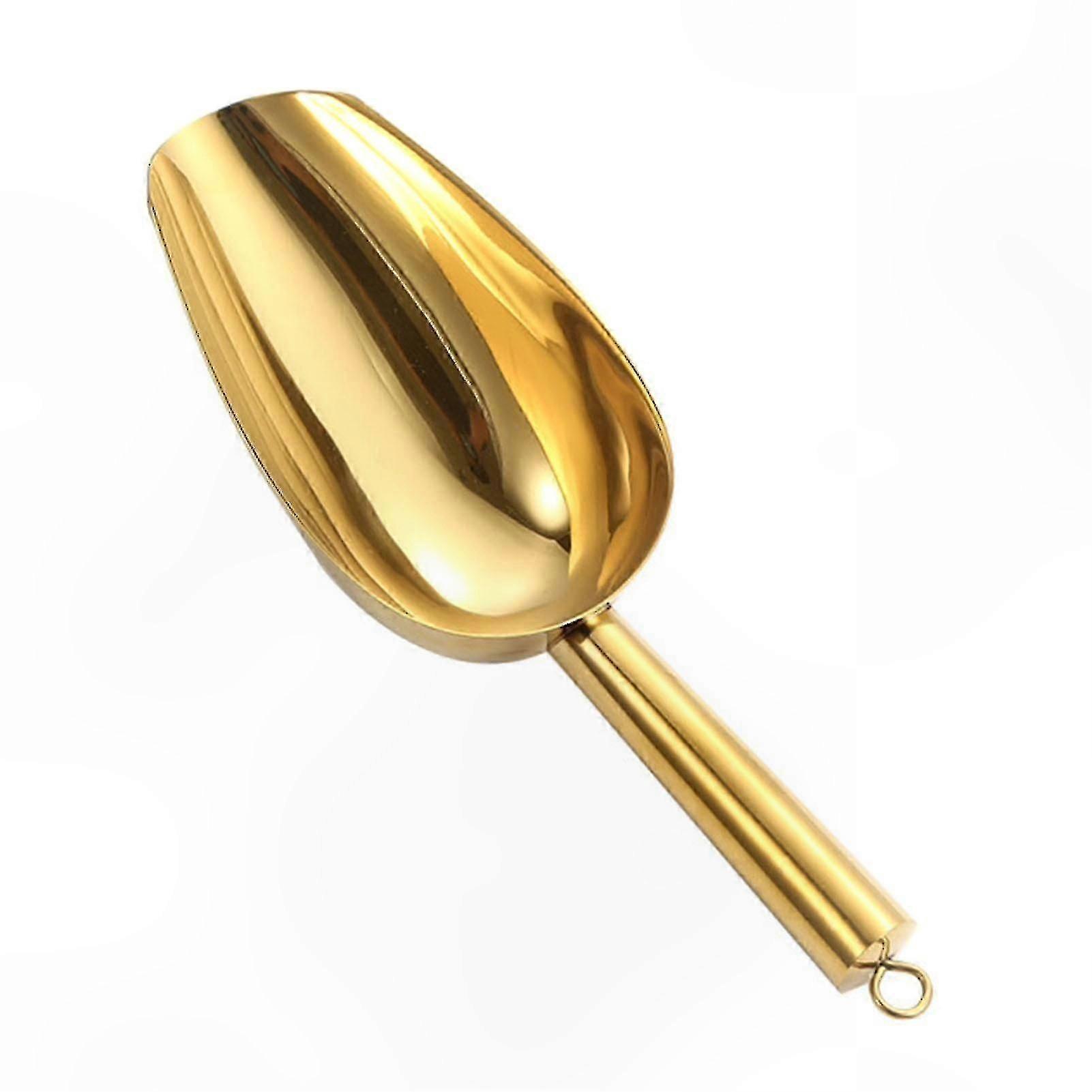 Stainless Steel Ice Scoop with Extended Handle for Popcorn and Flour Handling