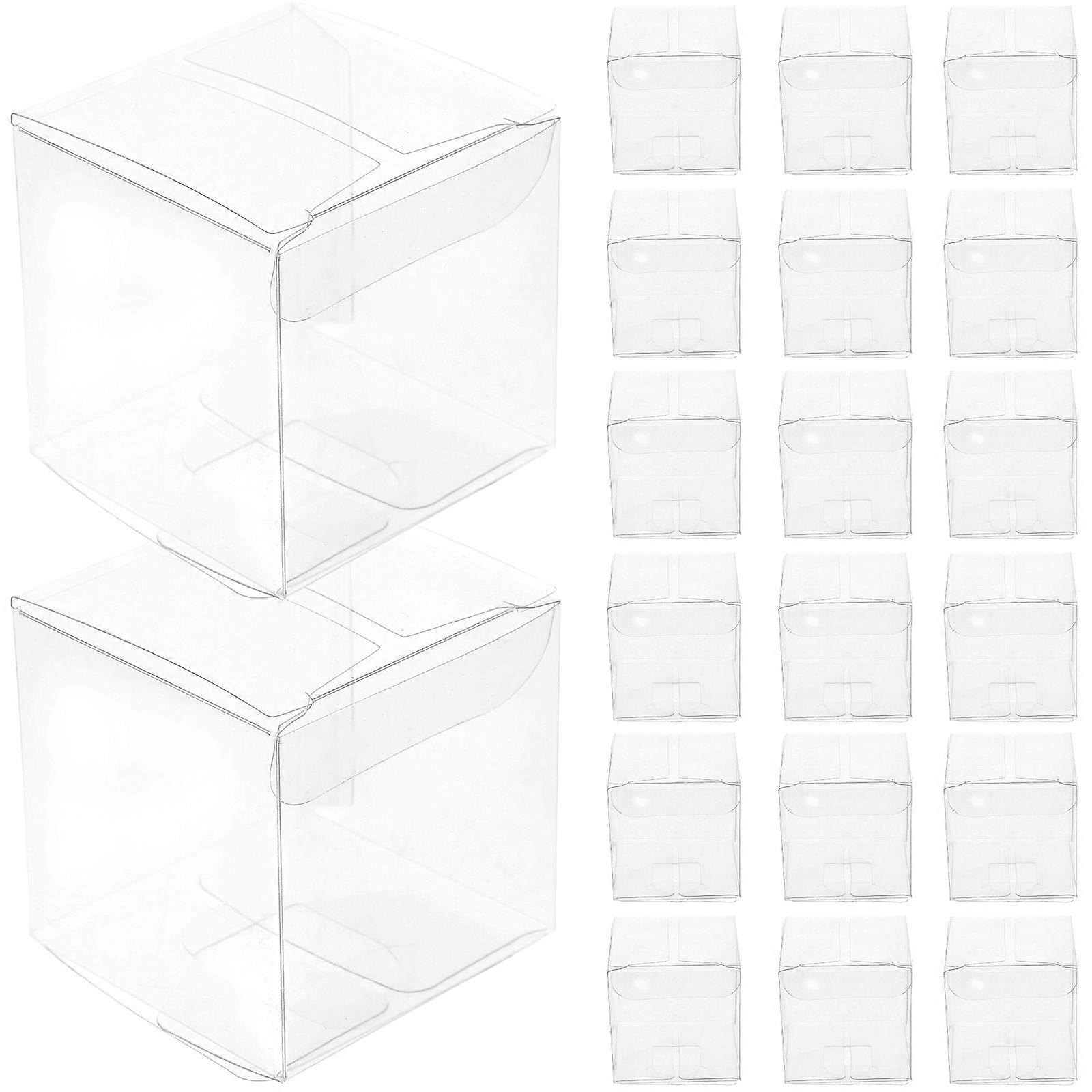20 Pcs Clear PVC Gift Boxes for Storage Transparent Favor Boxes Ideal for Party and Bakery Use