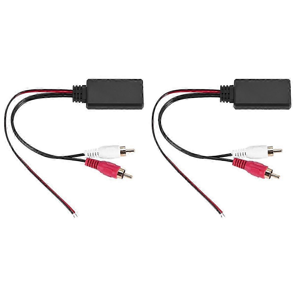 2Pcs Car Wireless Bluetooth Module Music Adapter Aux Audio Cable