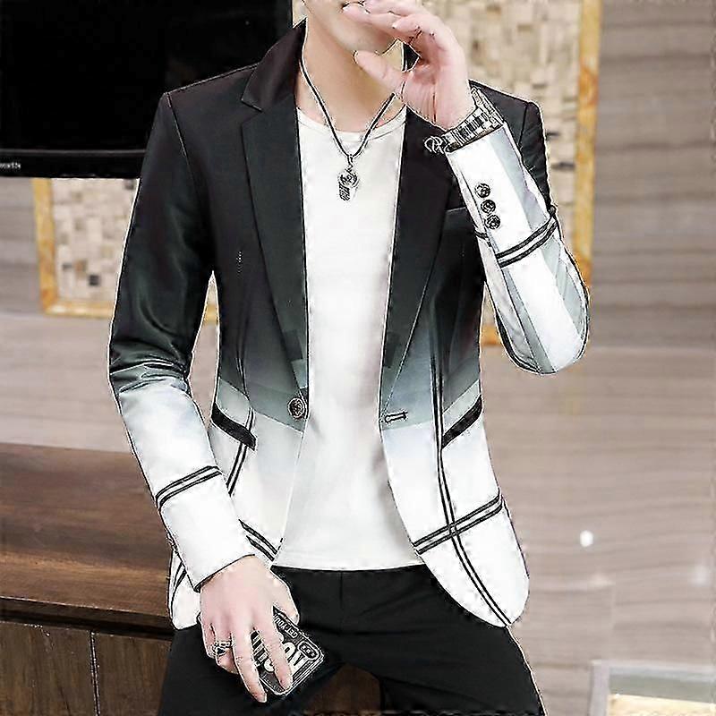 Erkekler Takım Elbise Ceketler İlkbahar Sonbahar Ekose İnce İş Resmi Rahat Kontrol Blazers Ofis İş Parti Balo Düğün Damat Ceket