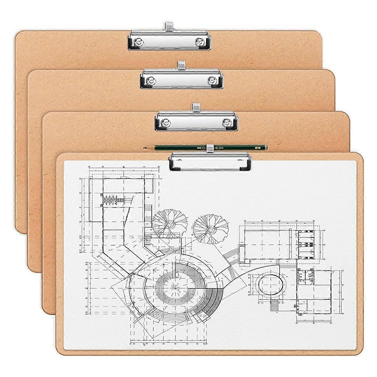 11x17 Clipboard, Wooden Drawing Board, Sketching Board with Pen Holder, Horizontal Lap Board for Dr