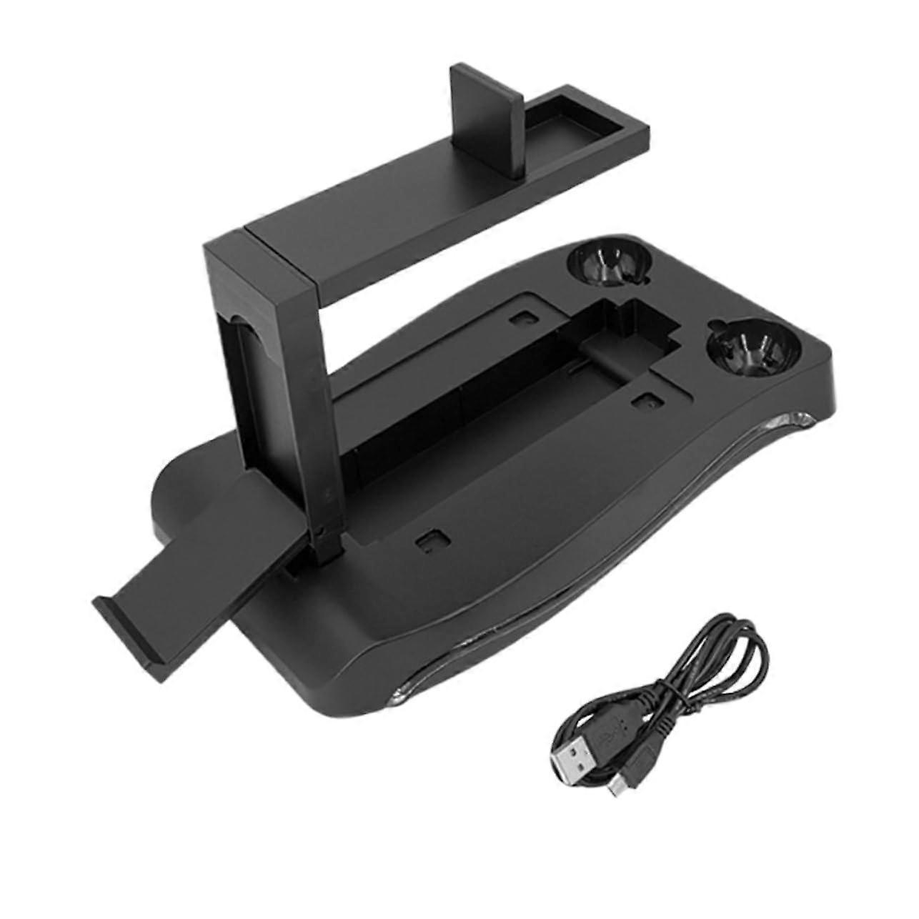 VR Charger Storage Shelf Organizer for PS5 VR Controllers and Headset, Black Wall-Mount Console Accessory Holder