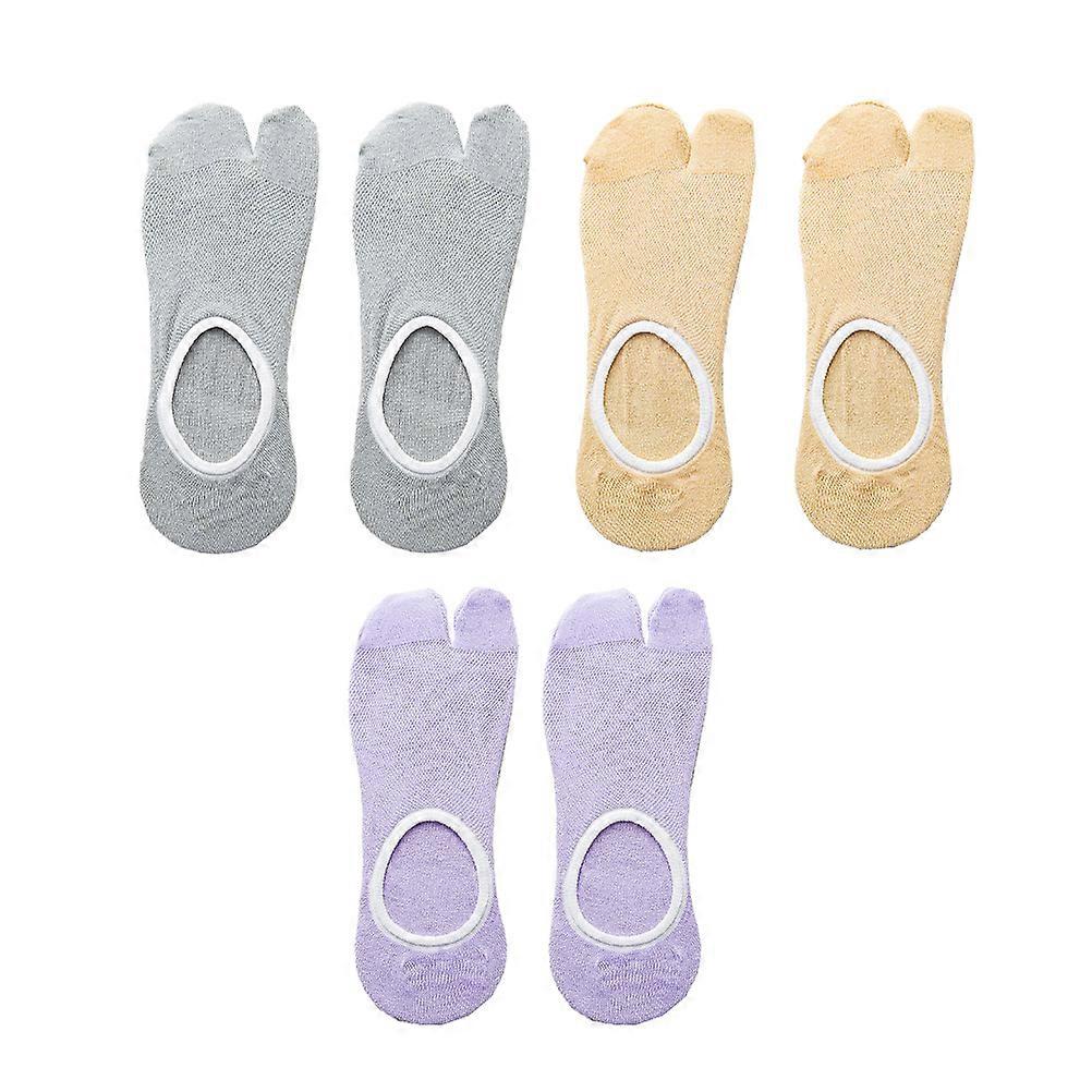 Japanese Style Two-Toed Socks For Women In Summer Lightweight Breathable Material 3 Pairs