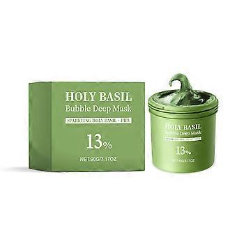 Holy Basil Bubble Deep Mask per la pulizia di pori e punti neri, maschera a bolle di argilla per lavare via punti neri, grasso e impurità