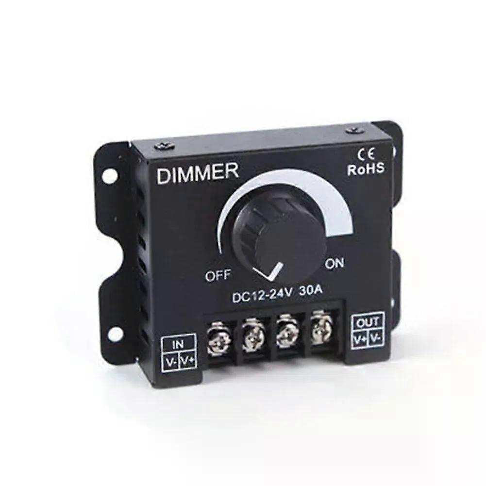 DC 12V/24V 30A Led Switch Dimmer Controller Adjustable Single Color Led Strip Light Black Knob Constant Voltage/Current