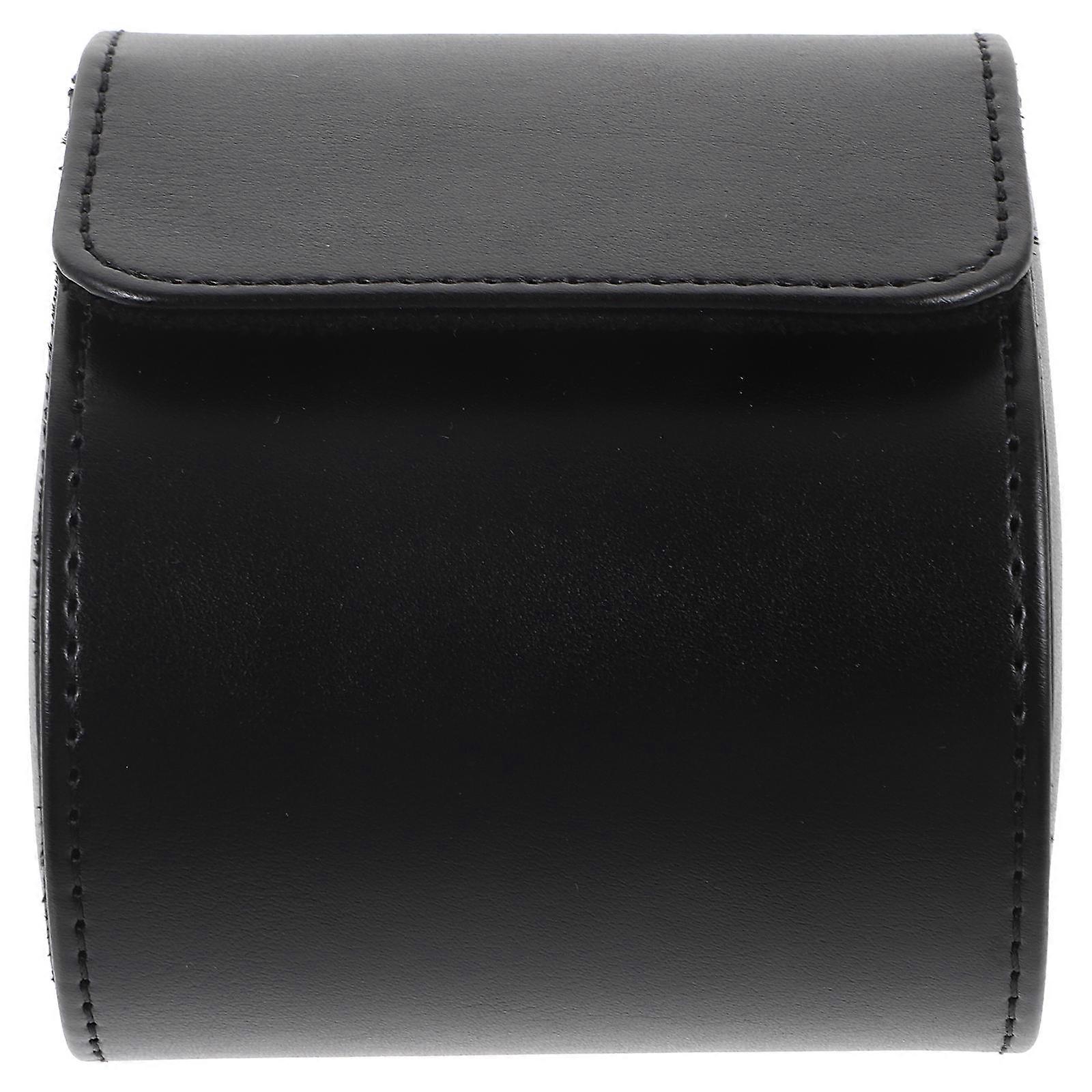 Portable Watch Case for Men – Elegant Single Watch Storage Box with Sophisticated Business Design, Durable Black Construction for Daily Use and Travel