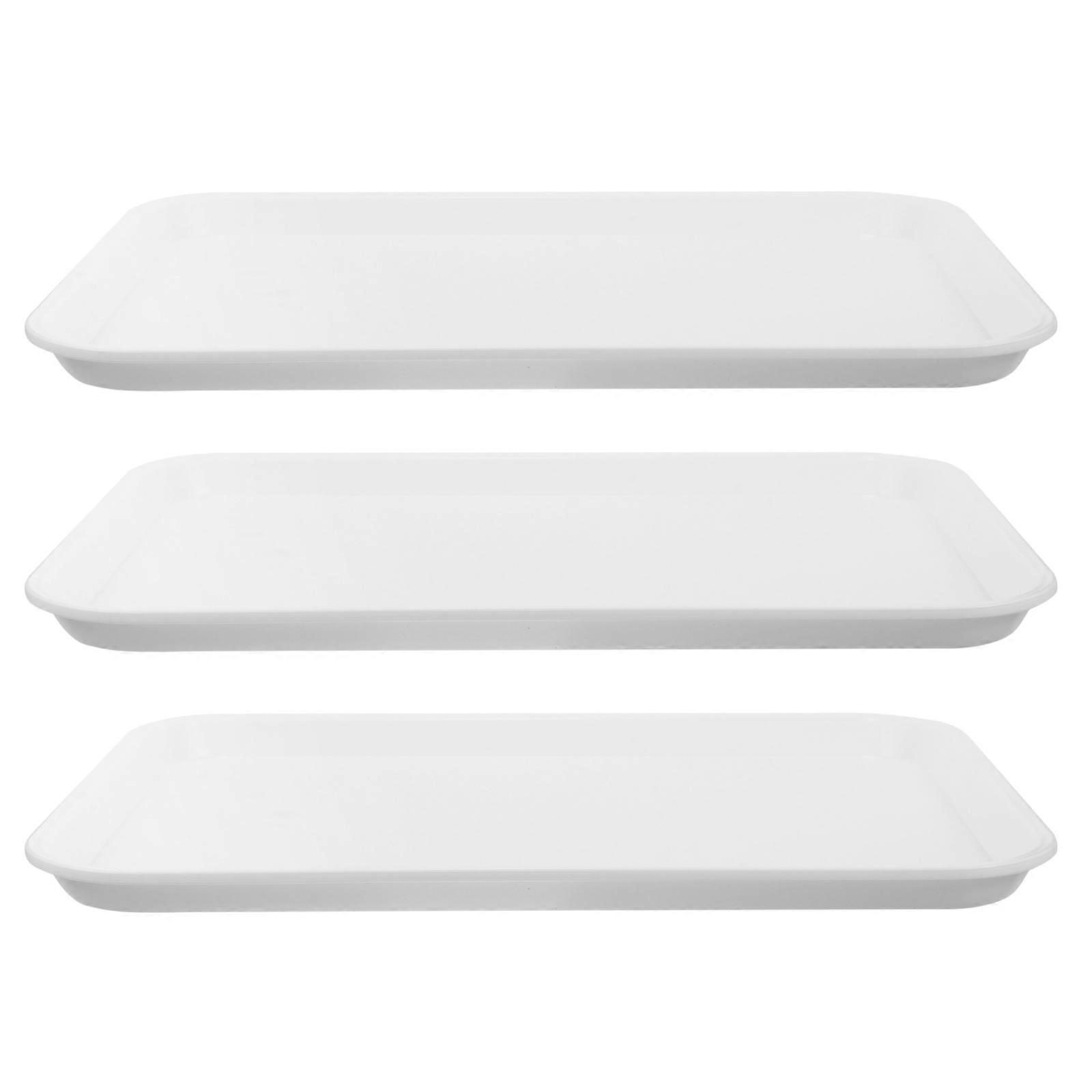 White Snack Tray for Storage Displays Dried Fruits Nuts and Candies Lightweight 3pcs Set
