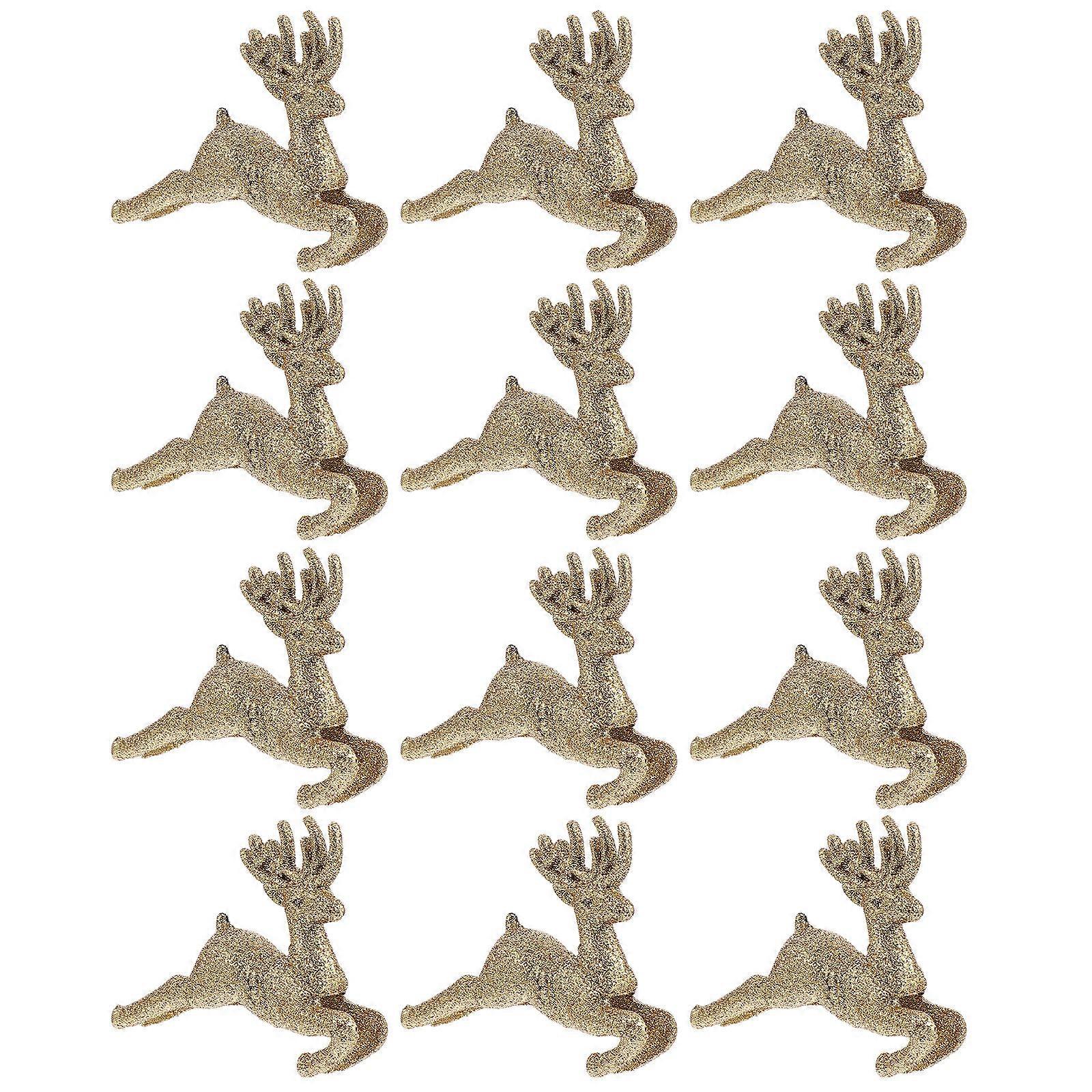 Glittering Hollow Deer Christmas Tree Topper Set – Easy Install Spring Bracket, Festive Gold Holiday Decoration for Trees & Party Adornments