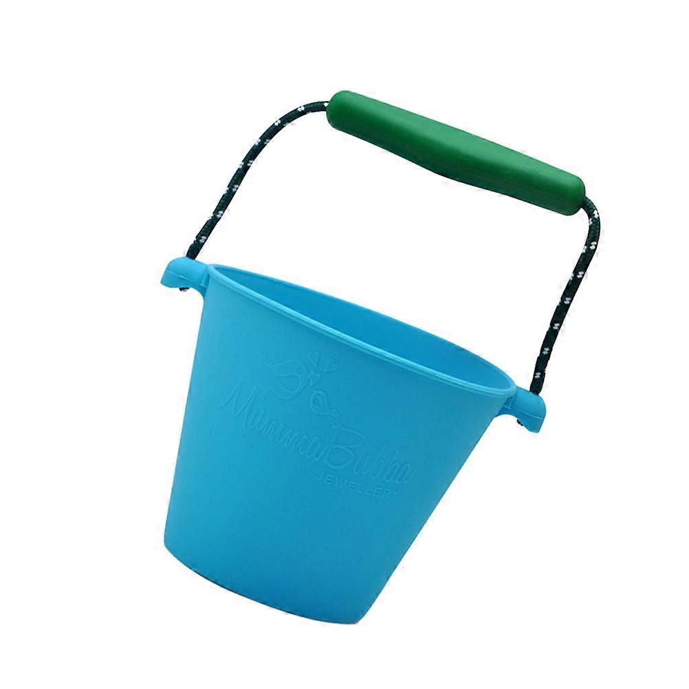 Portable Collapsible Silicone Bucket with Handle – Multi Use Outdoor Water Bucket for Beach, Bath, Garden, and Play Activities – Random Handle Color