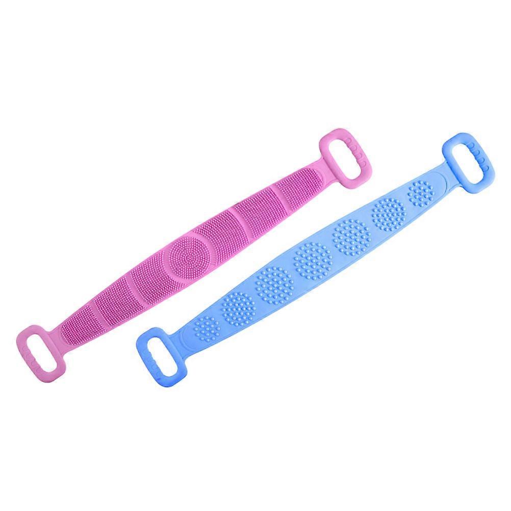 Exfoliating Body Scrubber 2Pack Silicone Assorted Color For Back Cleaning