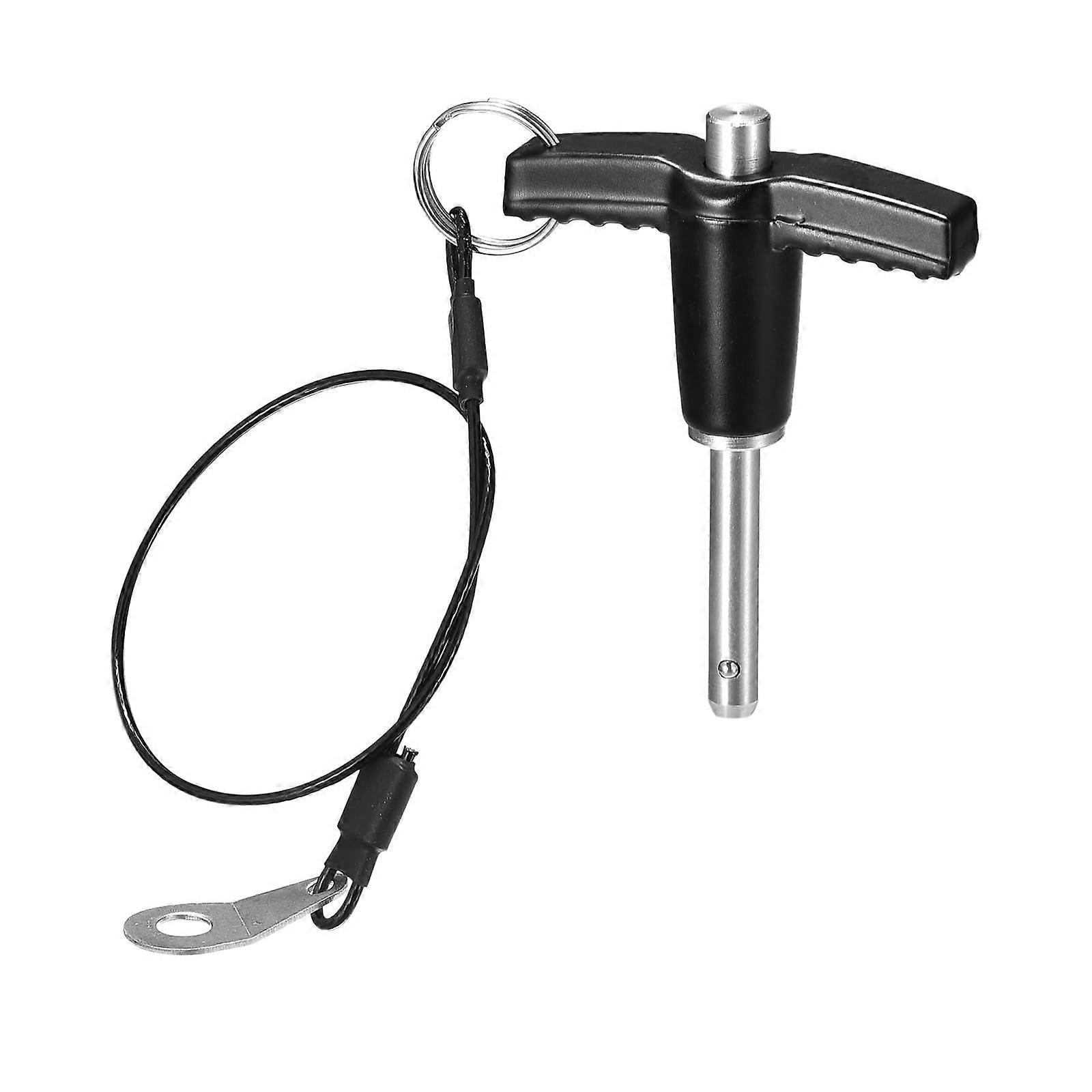 T-Handle Quick Release Pin 5mm x 20mm Ball Locking Pin 304 Stainless Steel with Push Button Black Silver