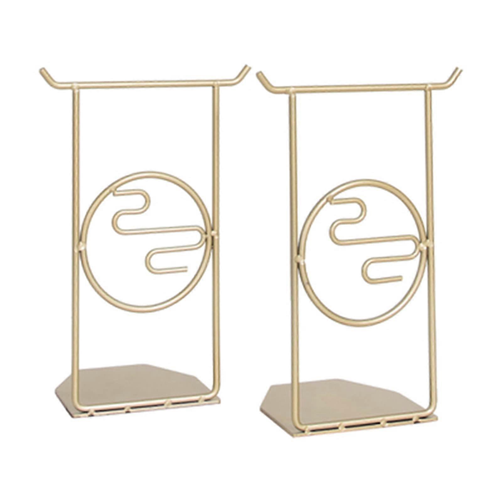 Library Bookends BEECH ENDS BAD METAL BOOK Book BLANK Creative Desktop File Book Organize and Storage Book Standing Decorative Bookends (Color: Gold)