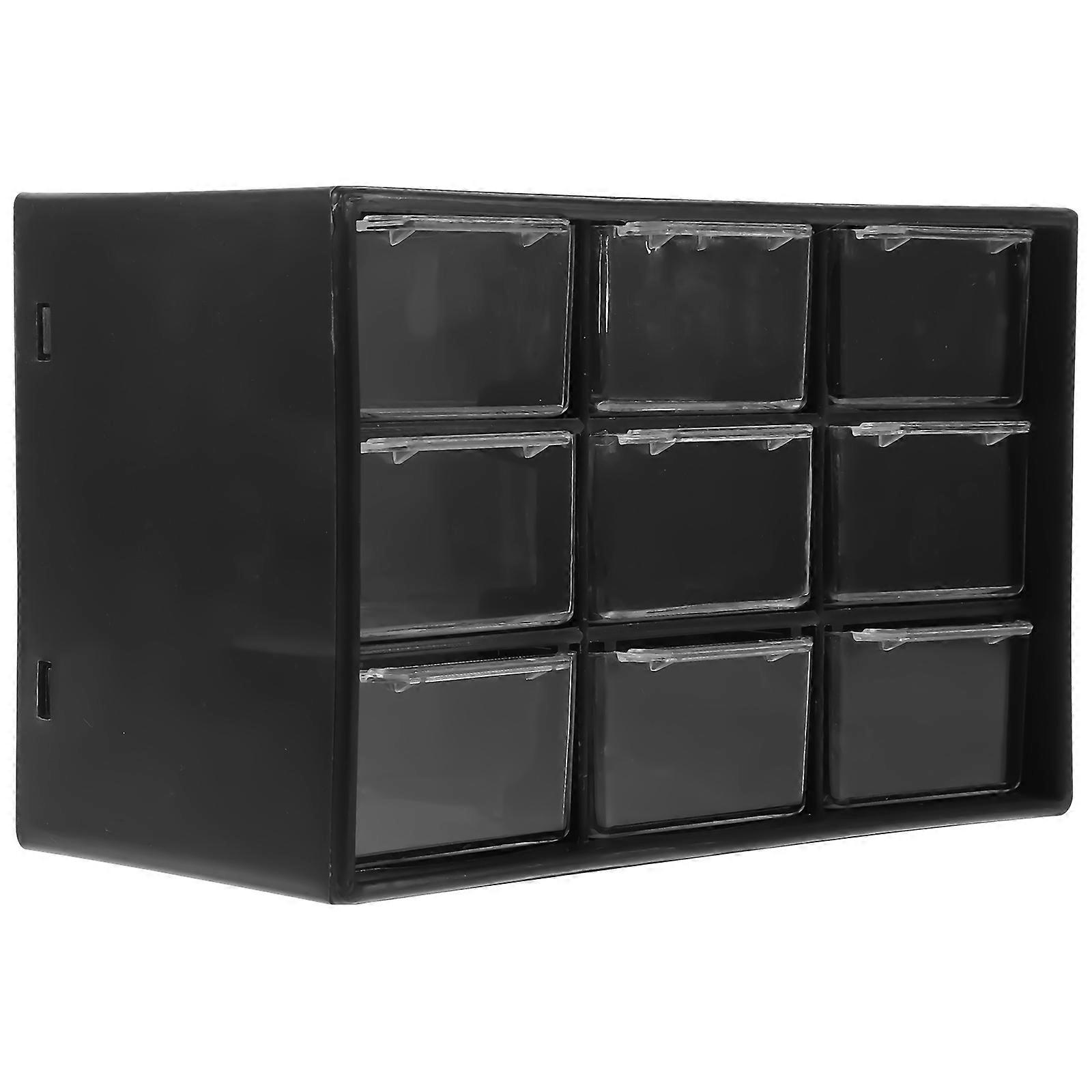 Multi-Function Desk Organizer 1Pcs Drawer Design For Dressing Room Bathroom Stationery Black Plastic
