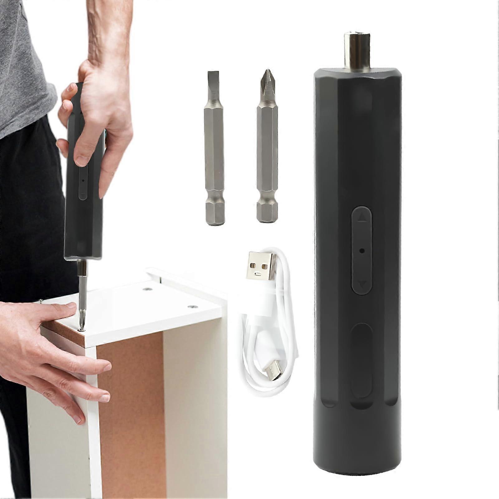 Automatic Driver Electric Screwdriver, Rechargeable Cordless With 2 Magnetic Bits, Portable Home Repair Tool Kit