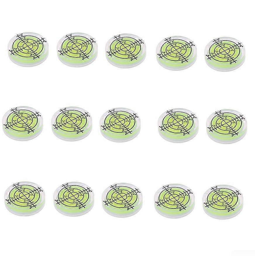 Bubble level, 15 pieces, 32 mm, set for private and professional use (green)
