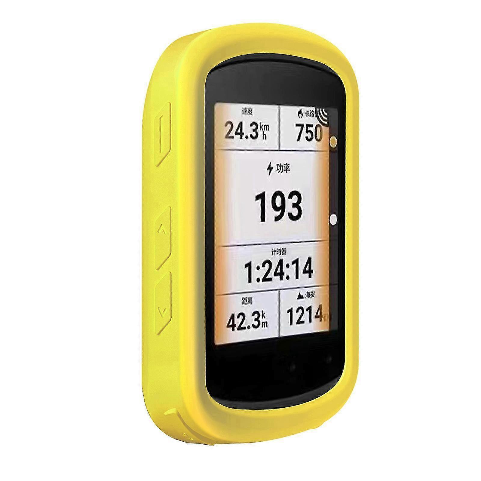 Skin-friendly Drop Resistant Anti-Drop Silicone Protective Case Compatible for-Garmin Edge 840 Premium-GPS Bike Computer Yellow Edition 0816