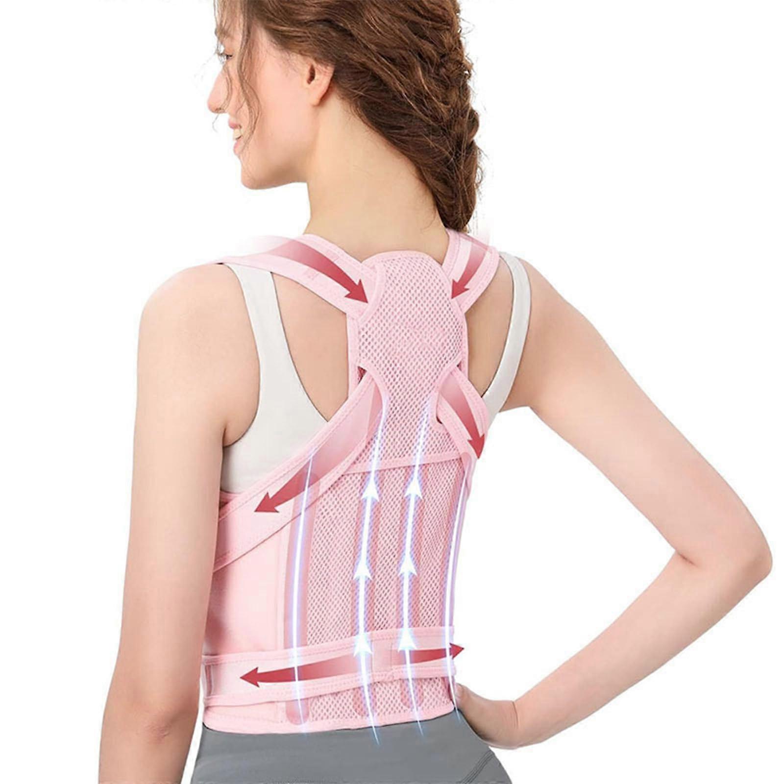 Invisible Posture Corrector Strap with Adjustable Ergonomic Belt for Back Support at Office or Home Silver