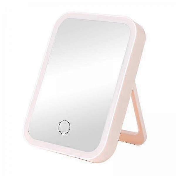 3xUSB Makeup Cosmetic Rotating Mirror Touch Screen  Pink Single Light