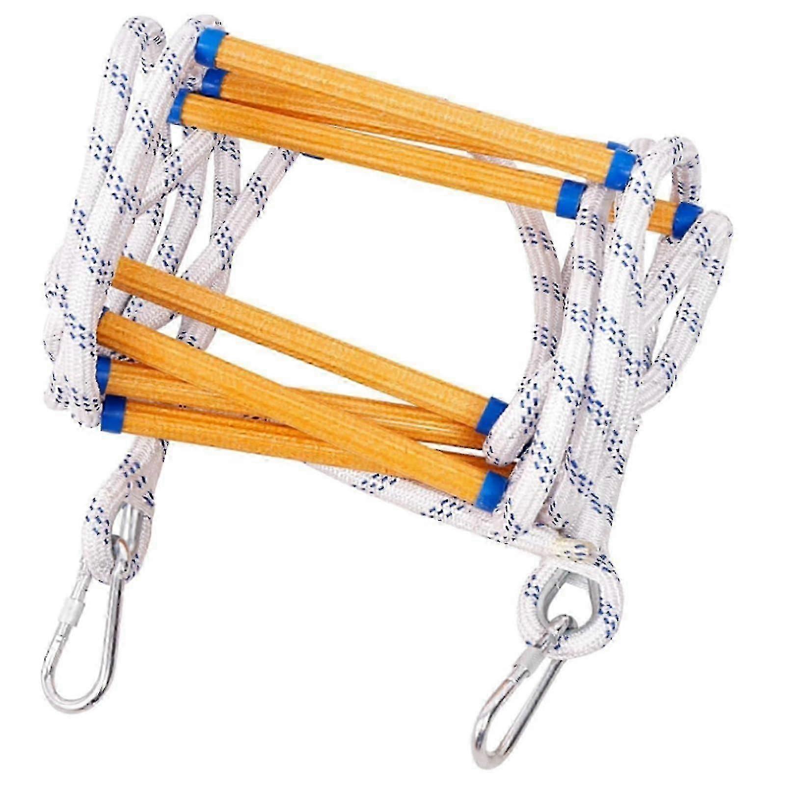 Rope Ladder, Fire Escape Ladder, 5m Flame-Resistant with Hooks