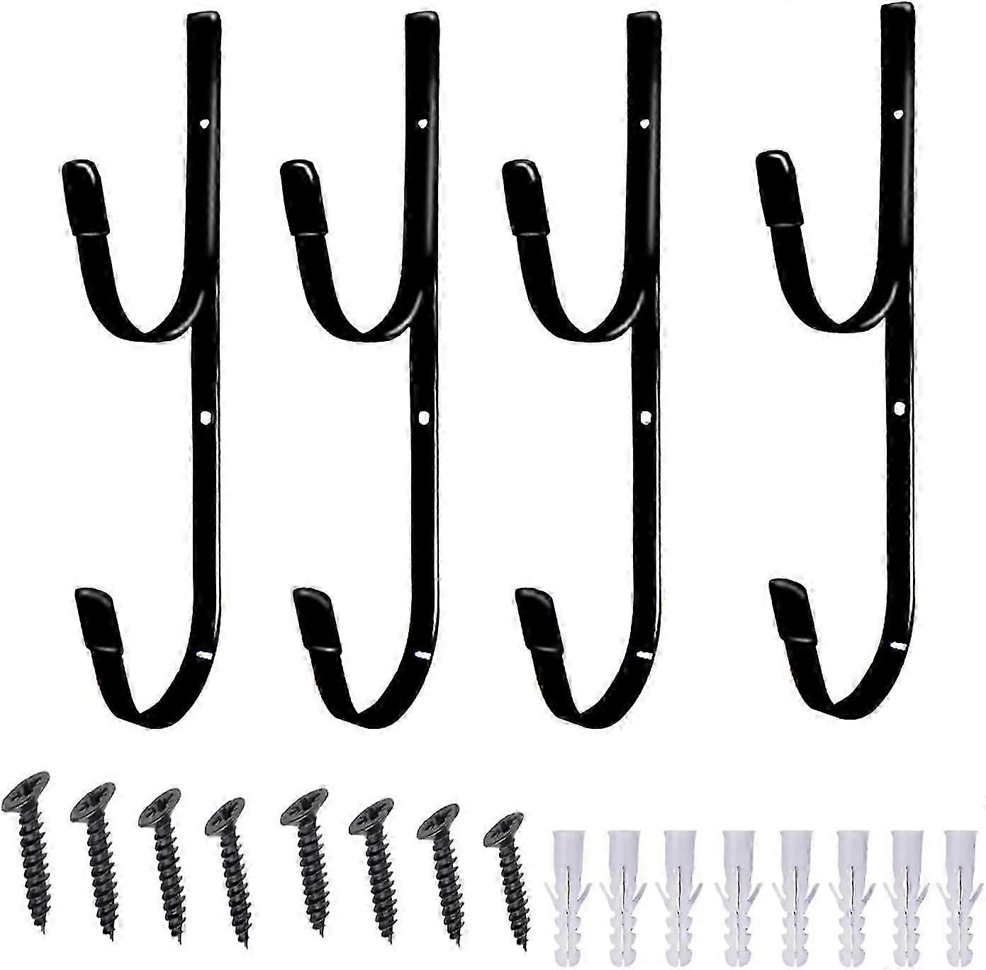 Set of 4 Pool Rod Hooks, Swimming Metal Stand Pool Hook Hooks with 8 Screws, Garden and Pool Accessories.