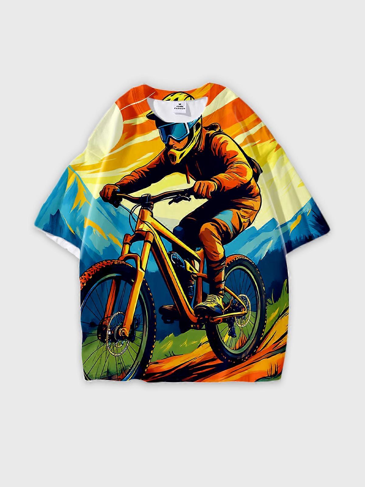 T-Shirt Short Sleeve Round Neck, Summer Casual Loose Graphic Tee, Unisex Pattern V3346