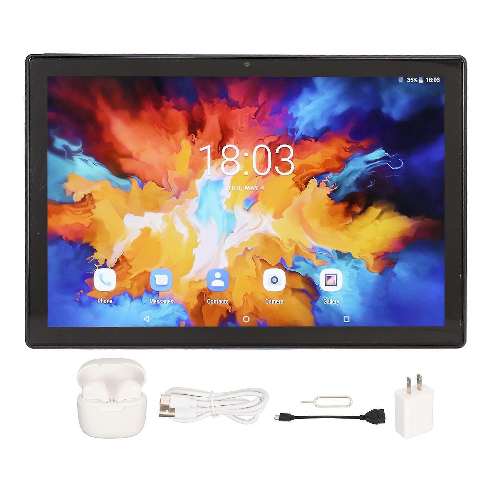 10.1 Inch Tablet Android 11 4G LTE 8 Core CPU 12GB RAM 256GB WiFi with Bluetooth Earbuds