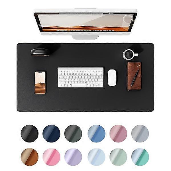 Computer Desk Mat Non-Slip Leather Mouse Pad black/60X30CM.