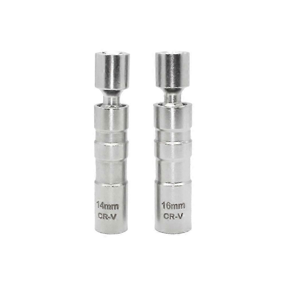 Spark Plug Socket Wrench Enhanced Magnetic Removal Tool Driver (Silver) (2pcs)