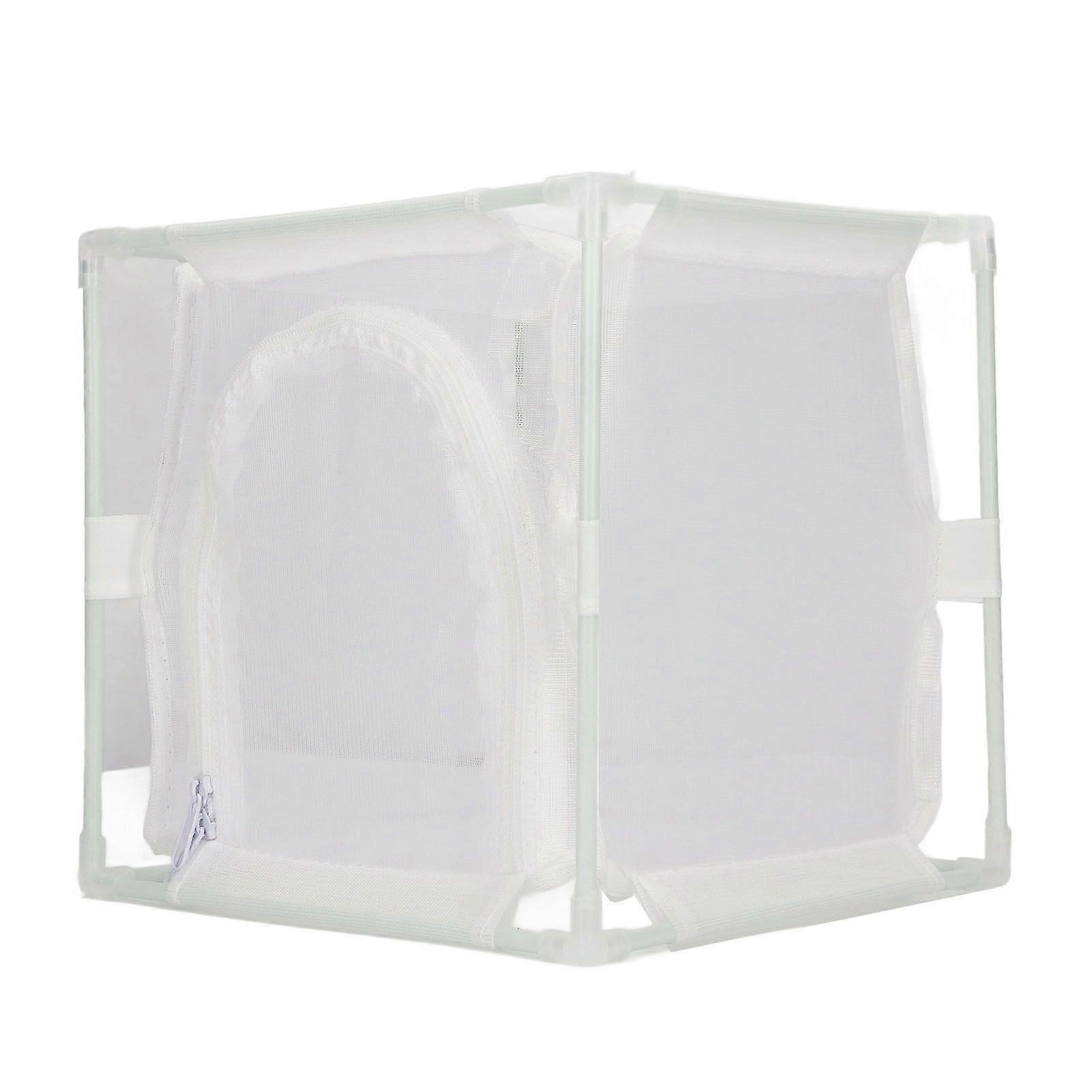 Insect Observation Cage PVC Mesh White Reusable Butterfly Habitat Breeding Incubator Box Reversed U Shaped