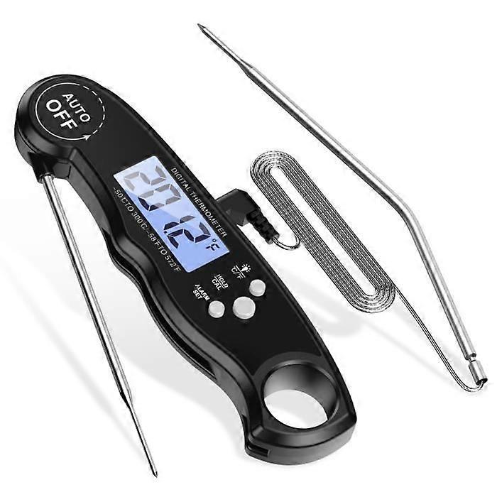 Kitchen Thermometer, Food Thermometer Digital LCD Probe, Waterproof, Fast and Accurate & Auto On/Off, Temperature Alarm