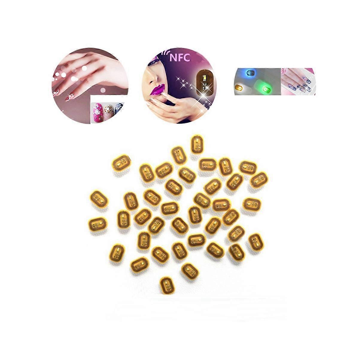 5Pcs NFC Flash Nail Sticker LED Bare Chip Intelligent Luminous Nail Lamp Nail Sticker Enhancement