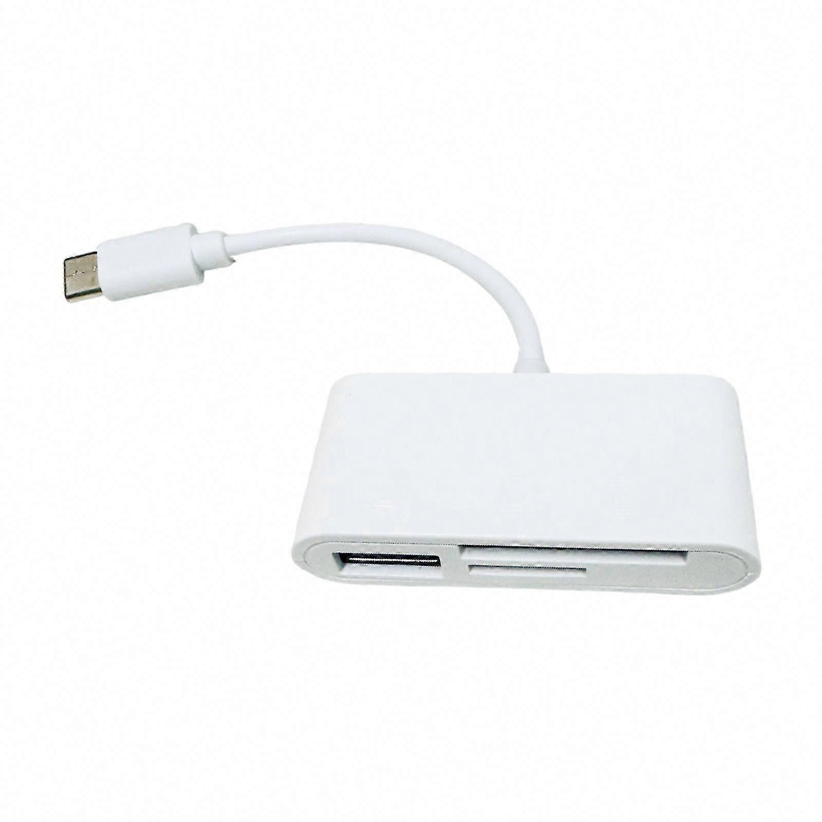 USB C 3-in-1 Memory Card Reader for TF SD Micro SD Simultaneous Read Write for Phone