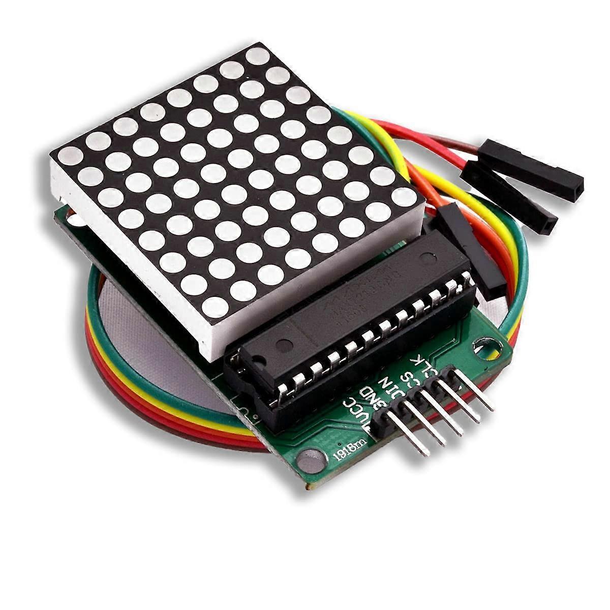MAX7219 Red Dot Matrix 8X8 Display Module with Cables for Raspberry Pi and Arduino Projects, LED Matrix Screen