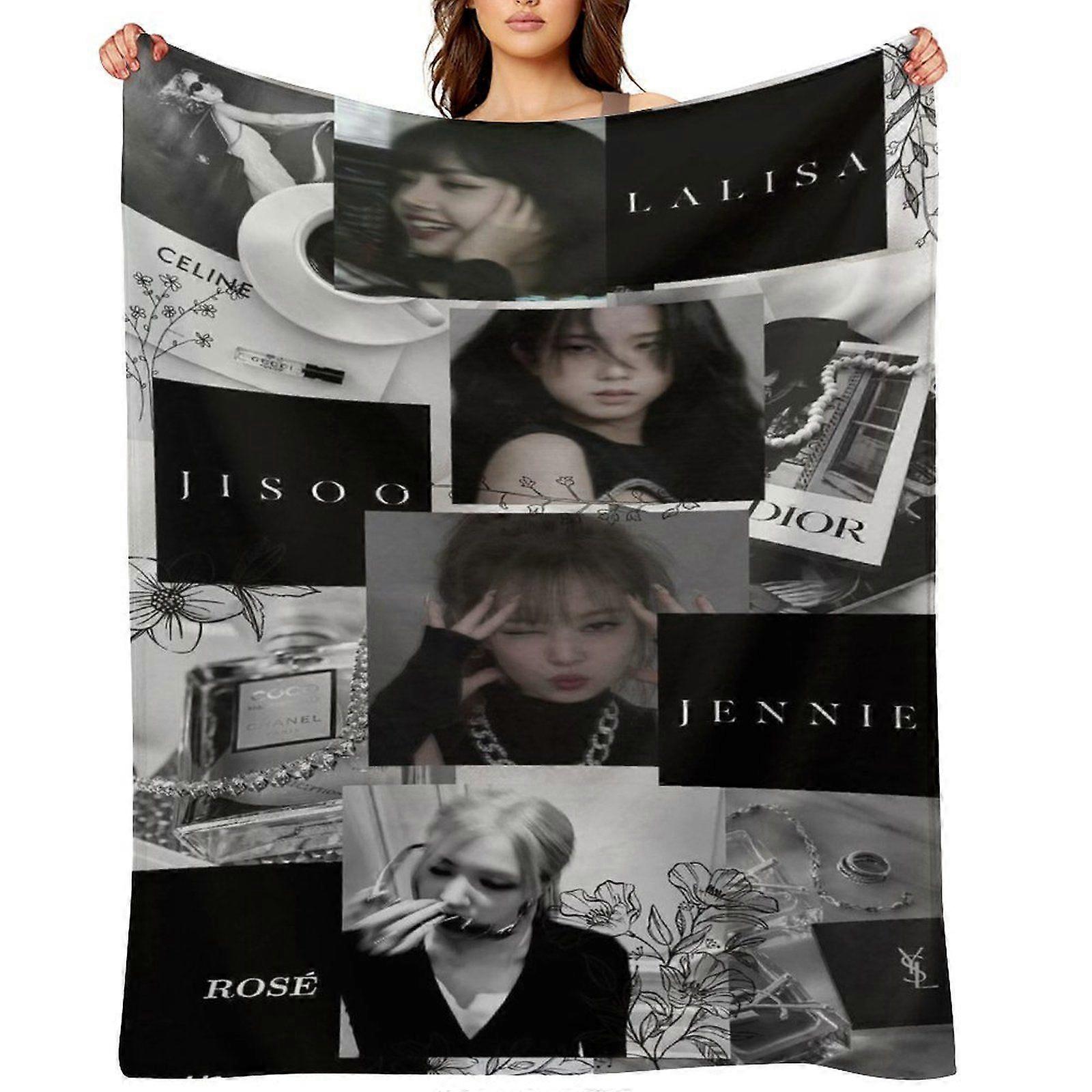 BLACKPINK رمي بطانية هدية ، بطانية من الفانيلا ، مناسبة للرجال والنساء ، مناسبة لجميع الفصول ، بطانية دافئة ، ديكور منزلي (403) 125x100 سم