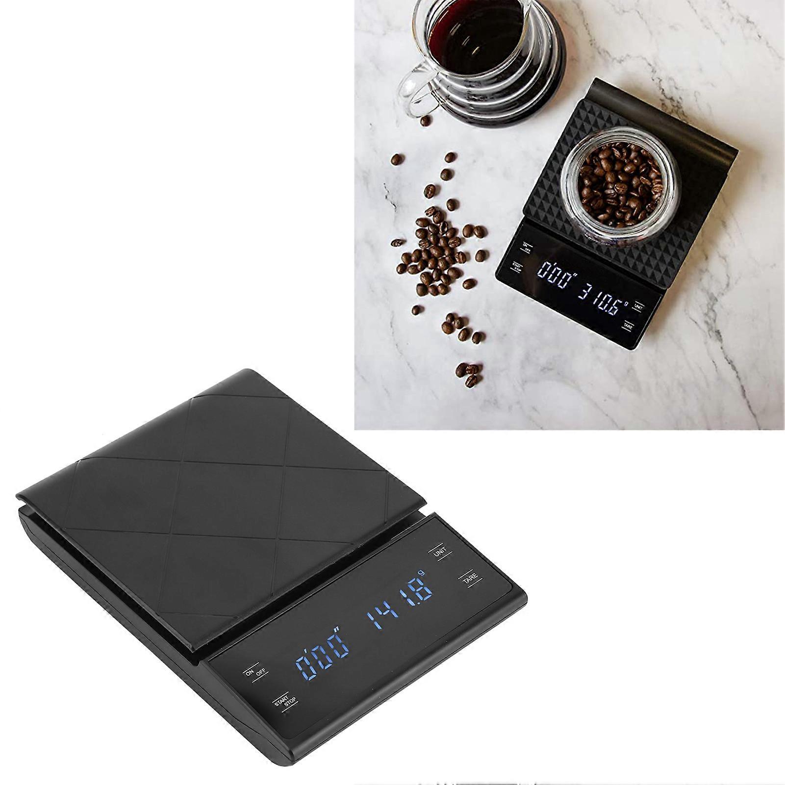 Digital Kitchen Coffee Scale 3kg/0.1g Black with Timer LCD
