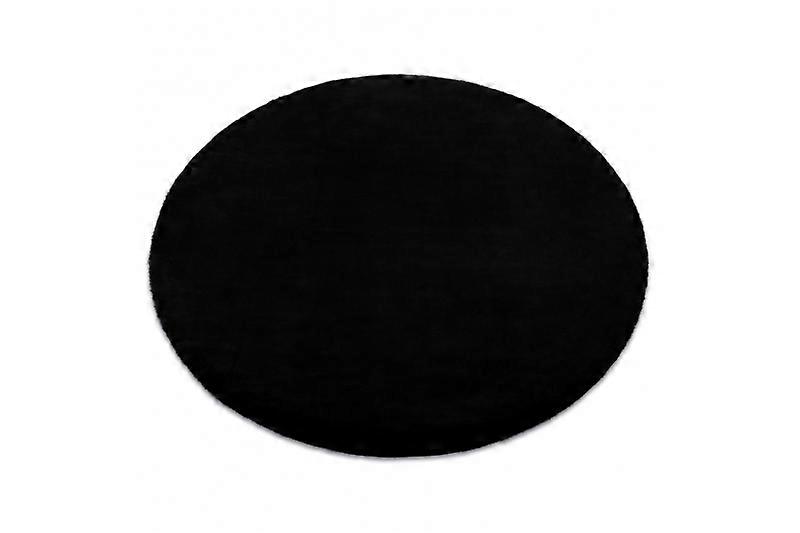 Carpet BUNNY circle black IMITATION OF RABBIT FUR