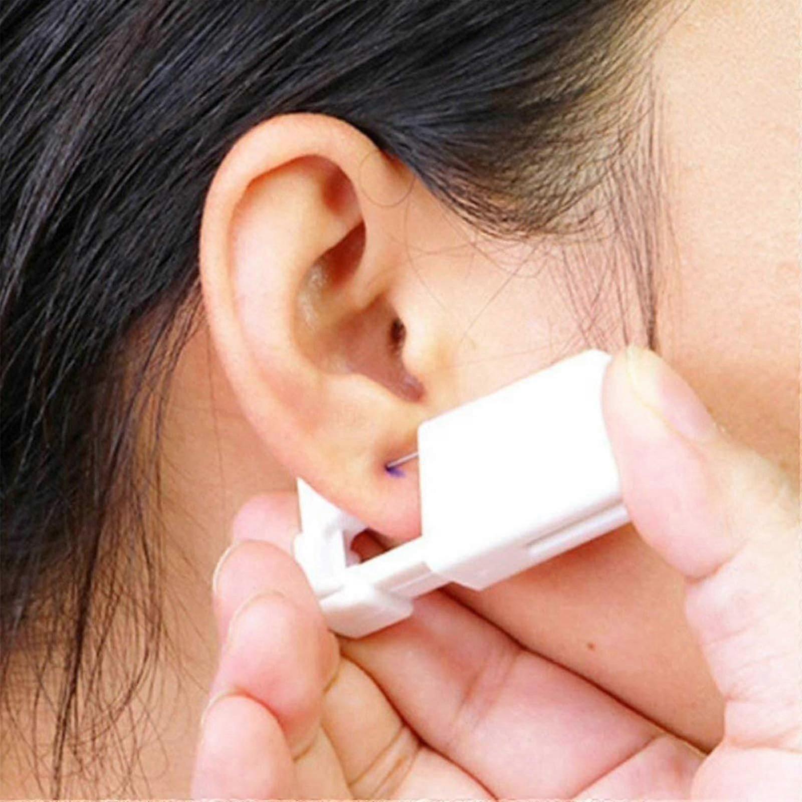 4 csomag önfül piercing pisztoly, eldobható önfül piercing gun kit fülbevaló szegecsek biztonsági fül piercing gun kit eszköz