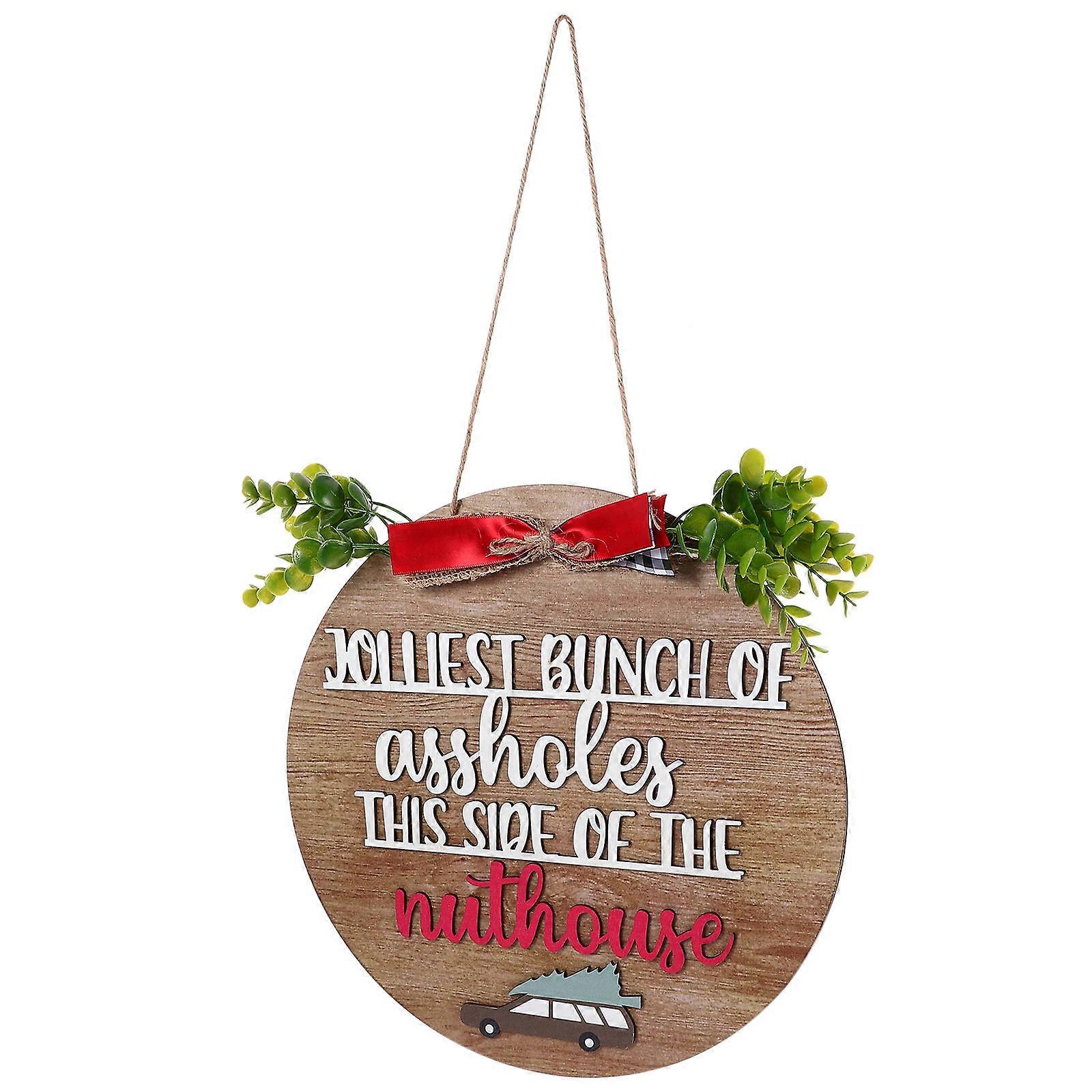 Rustic Christmas Wood Sign for Festive Door Hanging