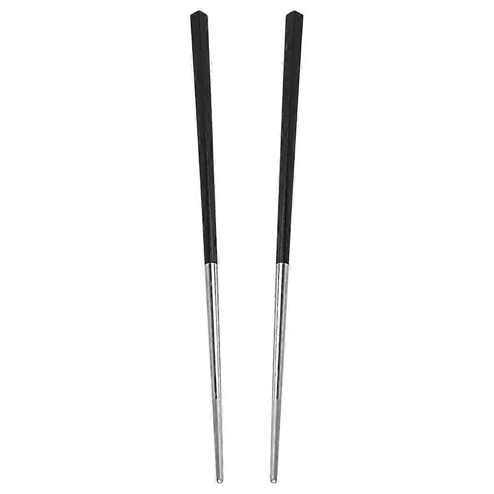 Household Titanium Chopsticks Metal Chopsticks for Eating Food 2Pairs Silver