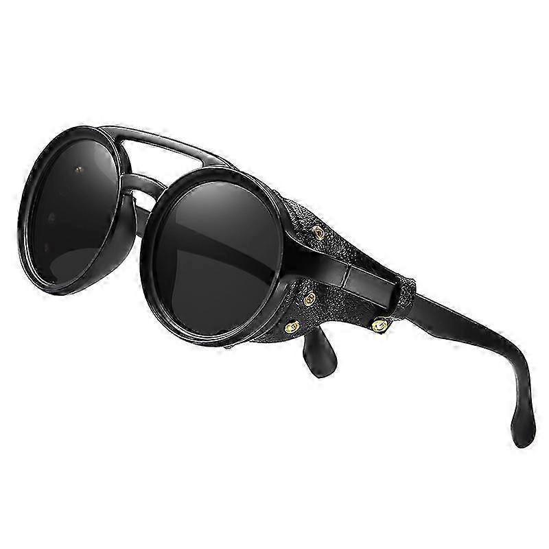 Steampunk Retro Sunglasses Unisex PC Frame and Lenses Double Bridge Design Suitable for Mountaineering and Vacation