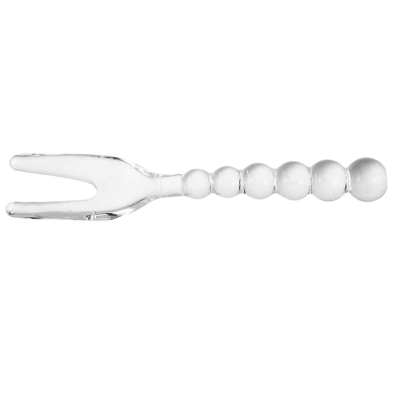 Transparent Glass Mixing Fork for Tea Parties Food Handling Glass Material Kitchen Utensils 1Set