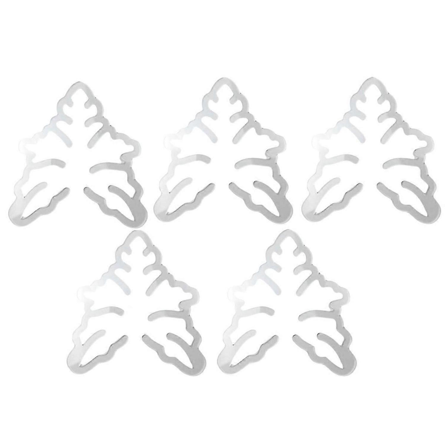 Flower-Shaped Green Plant Leaf Holder Turtle Shell Bamboo 5pcs B