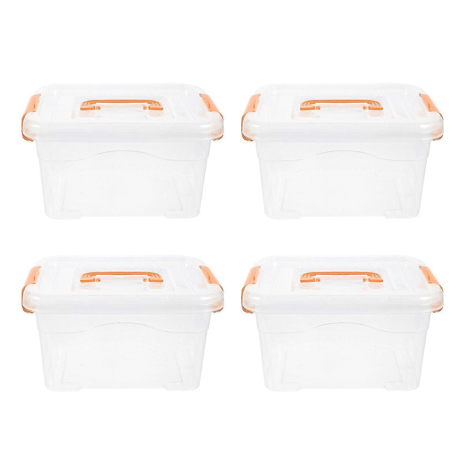 4Pcs Desktop Organizer Box Sundry Toy Storage Case Handheld Storage Box with Lid Handle