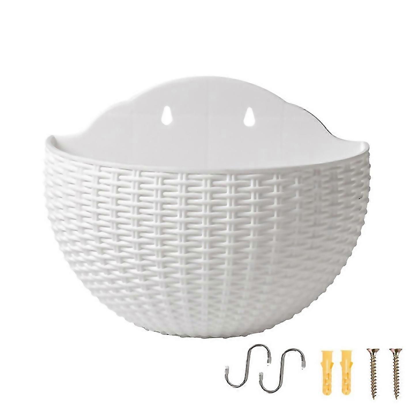 For Wall Planter Wallmounted Planter Semicircular Fence Planter White