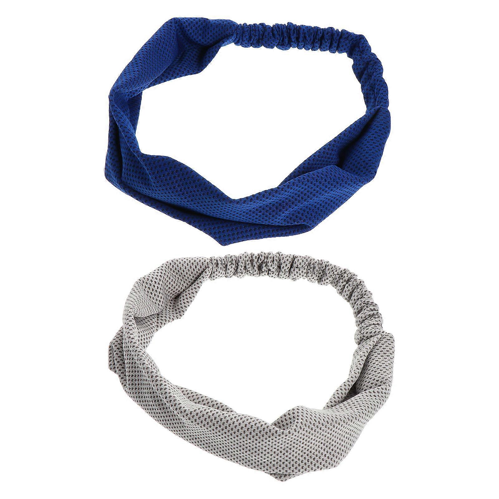 Ice Silk Headband Cooling Fitness Headwrap for Sport 2Pcs Comfortable Running Sweatband